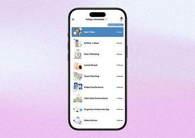 DailyUI 071 - Schedule dailyui dailyui 071 figma mobile organization schedule task ui ux