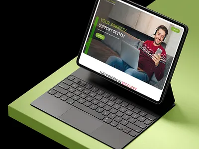 Healthier Initiatives Website branding business clean company daily check ins design direct messaging healthier initiatives landing page logo modern personalized recovery plan progress tracking secure confidential sobriety uiux webflow