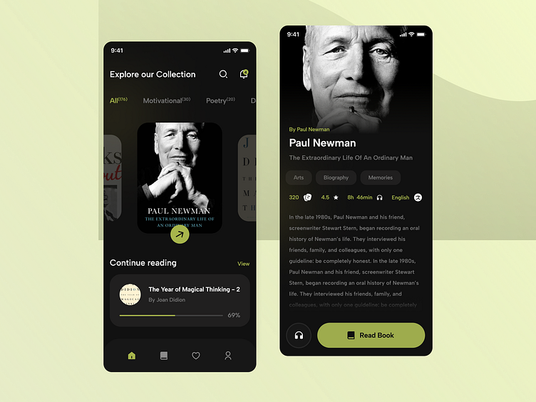 ELibrary Book Reader App UI by intorque on Dribbble
