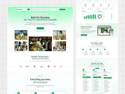 Storement – Modern Ecommerce Solution SAAS Landing Page UI ai powered ecommerce ui branding ecommerce saas landing page figma figma saas template landing page ui landingpage layout modern ecommerce landing page online store landing page responsive ecommerce design saas saas ecommerce platform shopify alternative landing page storement ui design ui web design website design