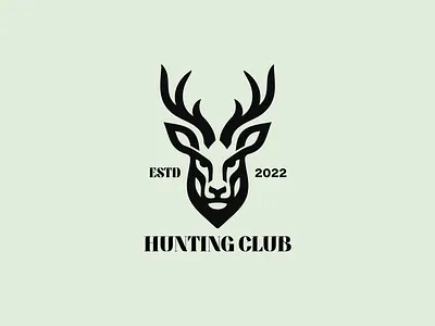 Hunting Club agency animal branding deer deer face elegant emblem forest geometric hunter hunting hunting club icon illustration rebrand symbol vintage wild