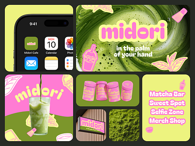 Midori – Playful Matcha Bar Branding branding cafe branding design illustration logo matcha ui uiux ux web