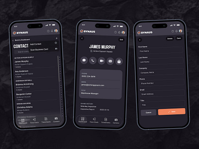 Smart Workforce Management – Contacts UI for Bynaus ai b2b clean contacts dashboard enterprise figma flat hr ios28 management minimal modern saas tech time off ui ux webapp