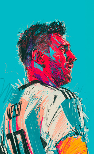 The Messiah argentina character football football legend footballer footie legend game changer illustrated messi illustration illustrator legend lionel messi messi illustration mvp people portrait portrait illustration procreate soccer