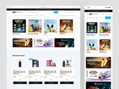 UFA Distro - Wholesale Vape Marketplace clean ui ecom ui ecom web ui ecommerce ecommerce ui figma figma ui modern ui modern website simple ui ui web ui wholesale website