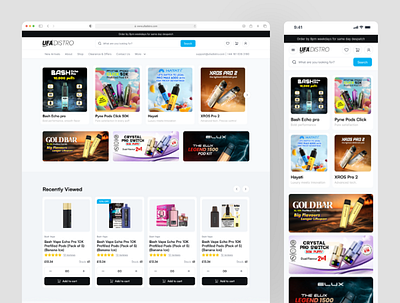 UFA Distro - Wholesale Vape Marketplace clean ui ecom ui ecom web ui ecommerce ecommerce ui figma figma ui modern ui modern website simple ui ui web ui wholesale website