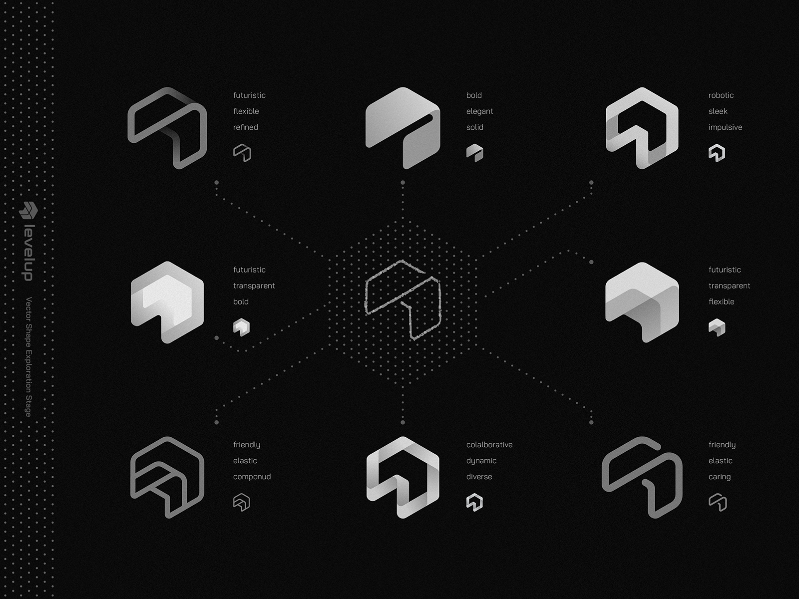 Level Up Vector Shape Exploration analytics blockchain branding consoleai cybersports esports gamer gaming gradient icon identity lepisov logo rebrand strategy tech web3