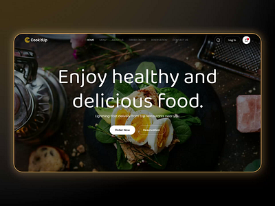 Cookd'up – Food Delivery Website Design animation ecommerce food and beverage food delivery food ordering food website landing page mobile design restaurant design restaurant website ui design ui ux ux design web design web interface website website design