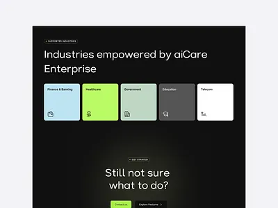 Multilingual AI Assistance Layouts ai ai agent business colorful dark landing page layout moden support