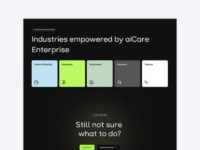 Multilingual AI Assistance Layouts ai ai agent business colorful dark landing page layout moden support