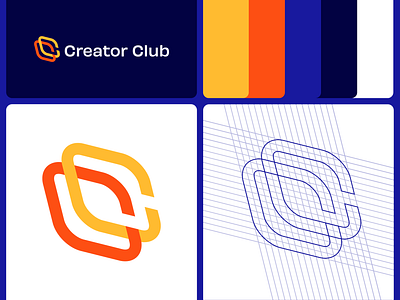 Creator Club logo brand branding colorful design isometric logo logomark logotype minimalist modern playful tech