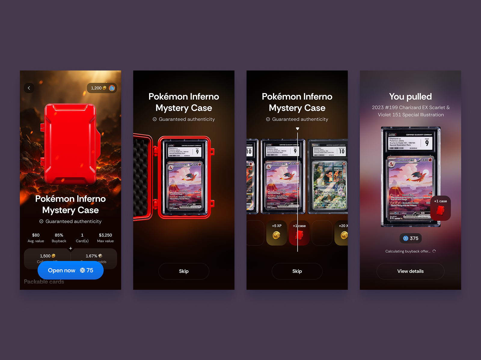 Web3 Mystery Case Vending Machine app bitcoin cards case crypto flow game gamification mint nft open pokemon pull raffle reward solana ui ux vending win