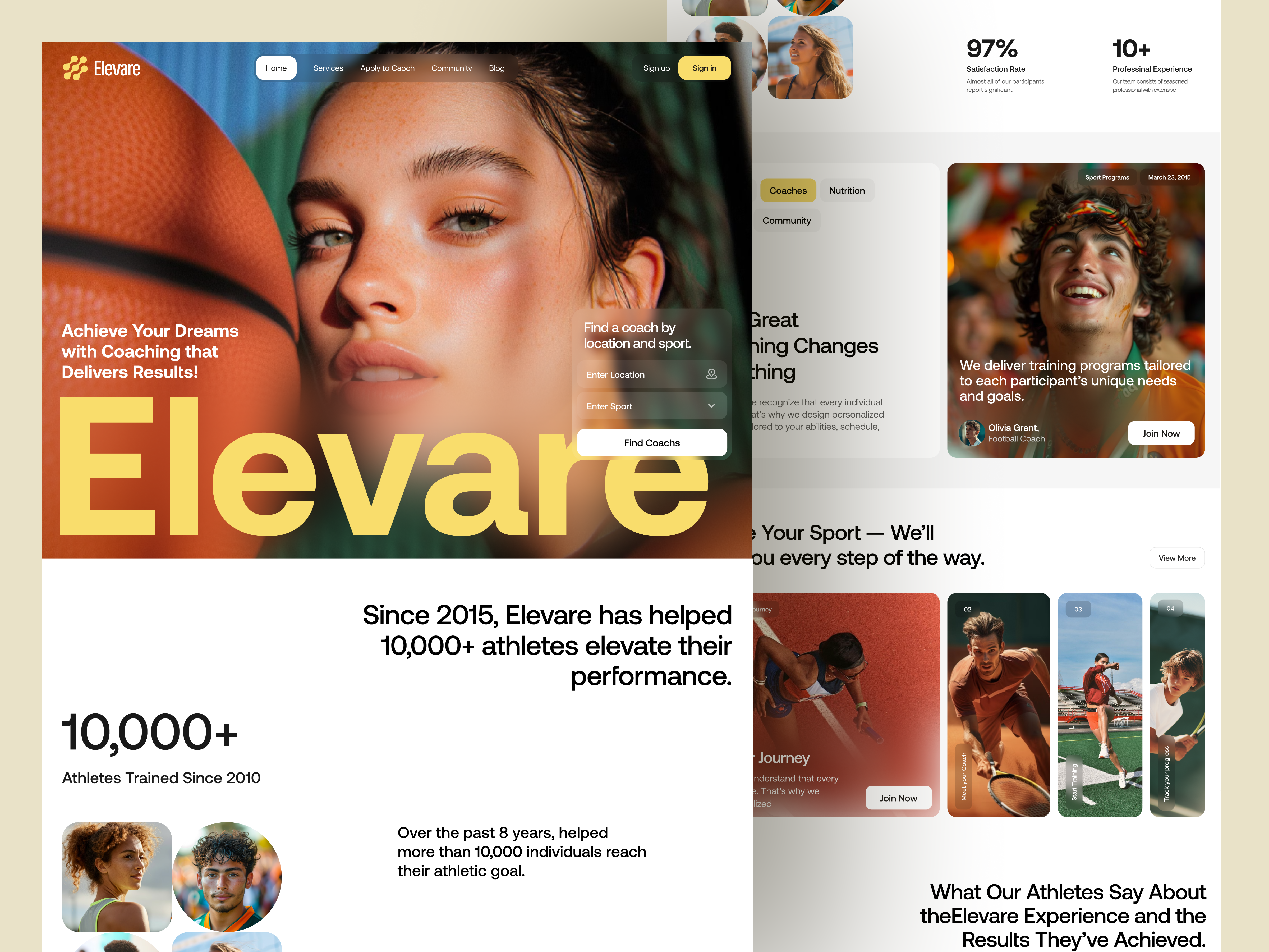 Example of Sports Coaching Website & Landing Page