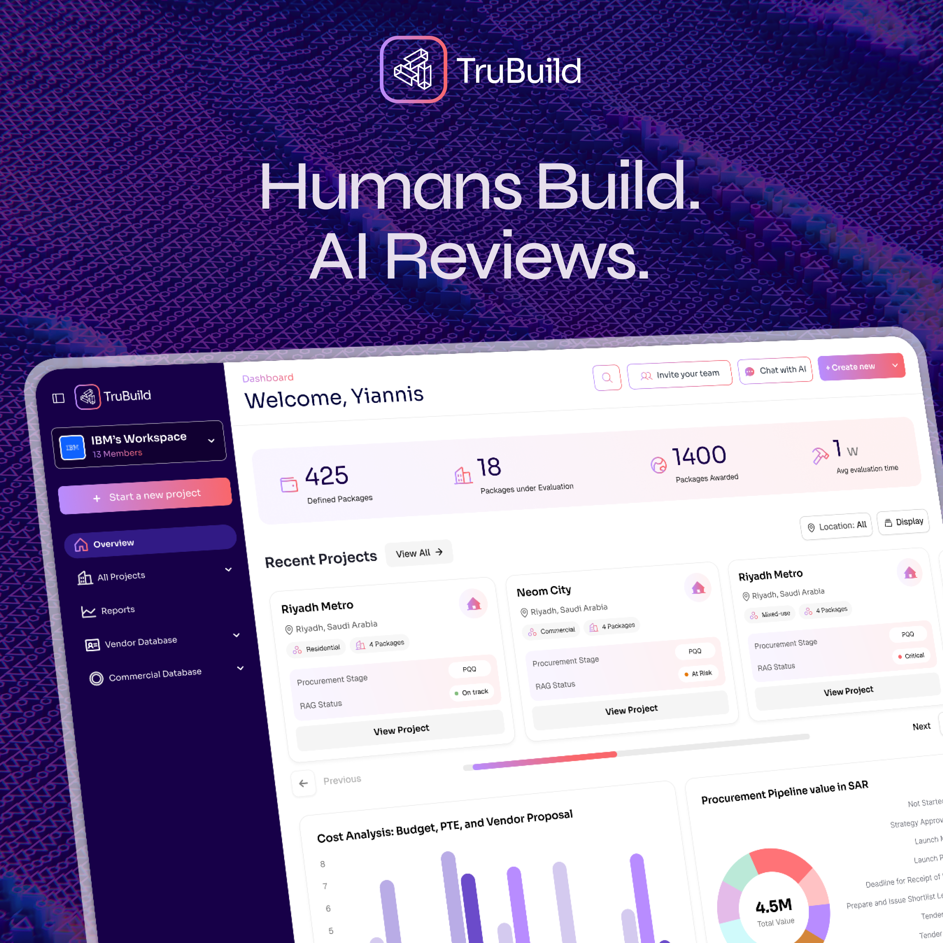 Example of TruBuild — AI for Construction Procurement