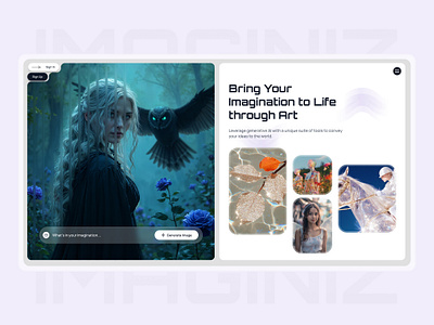 Imageniz – AI Art Generator Platform branding design figma figmadesign graphic design illustration logo ui uidesign uiux