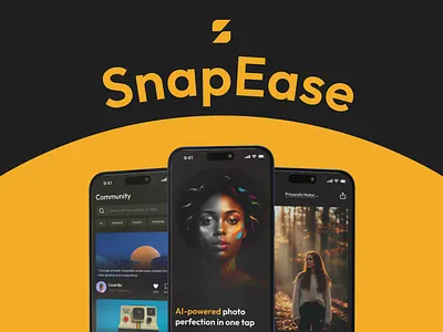 SnapEase - a Photo Editing App ai app design appinterface application design editing app modernui photo edit ui user experience user interface ux visualdesign