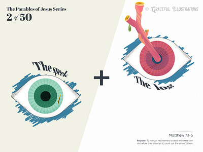 #2 The Parables of JC - The speck and the log bible church drawing eye eyes illustration jesus christ muti parables of jesus christ power point the speck and the log vector