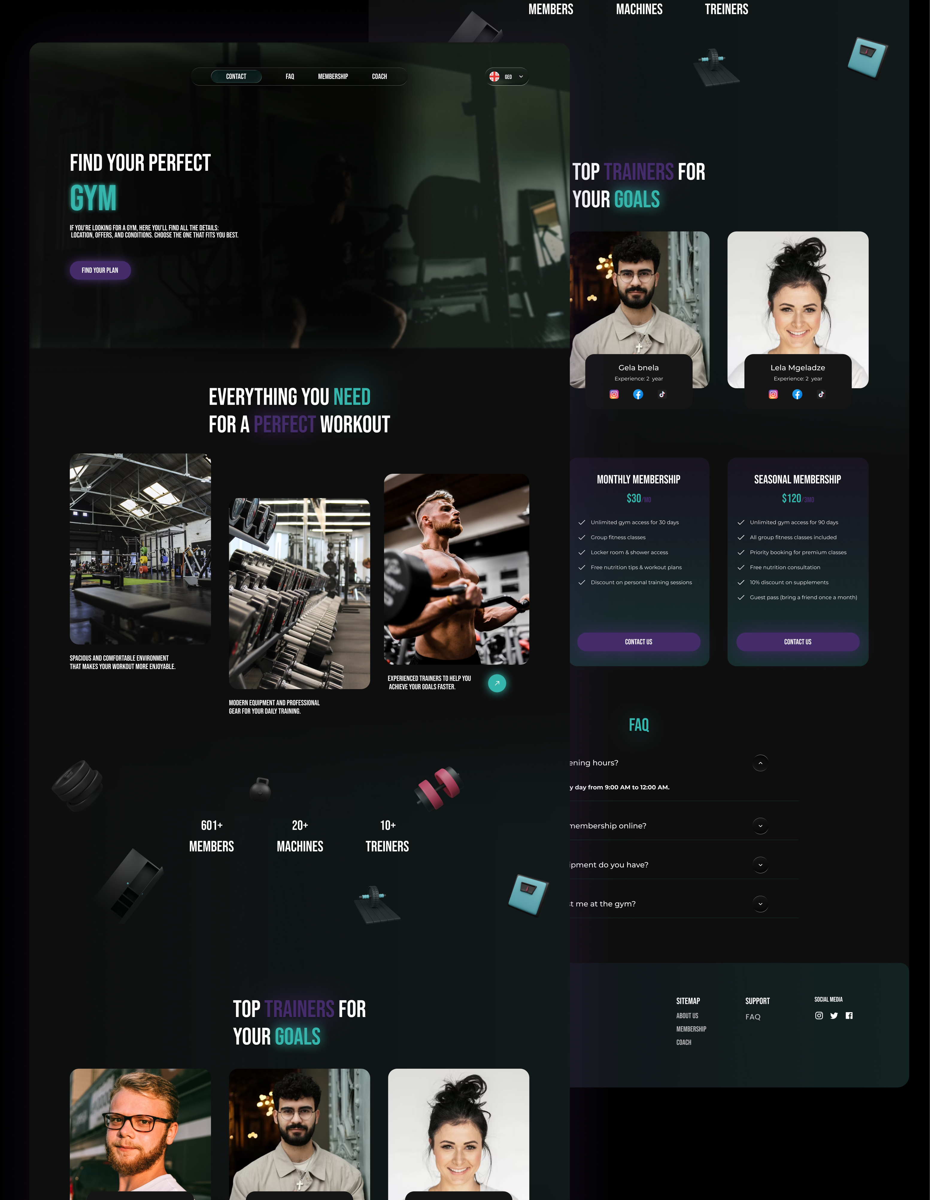 Visual Simplicity Gym Website gym landing landingpage ui ux web