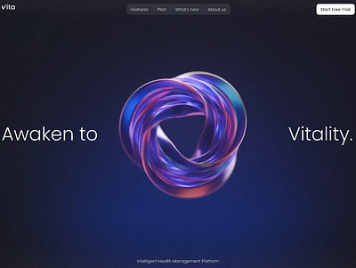 VITA — Hero Section Designed By Negimonsters 3d 3d illusration branding design graphic design health illustration logo motion graphics web3 webdesign