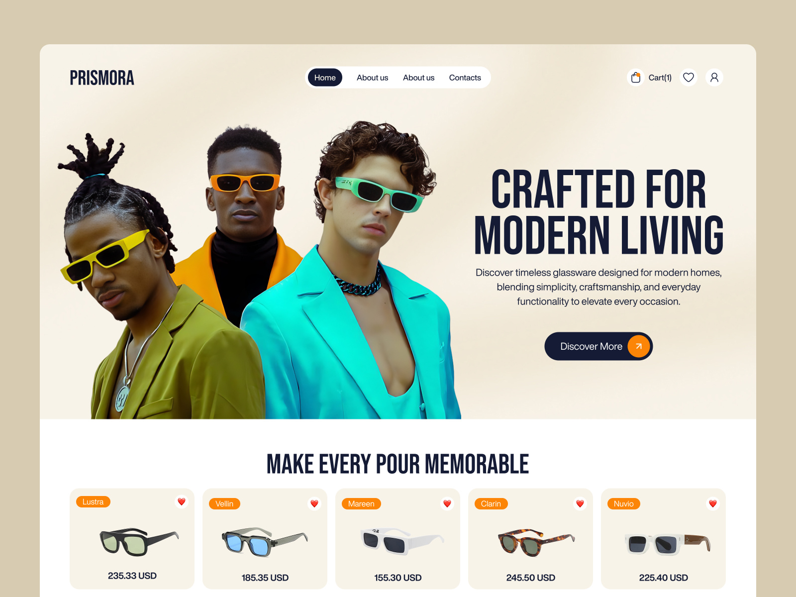 Prismora - A Fresh Vision for Sunglass Lovers app branding ecommerce ecommerce website design glassware landing landing page meditech mobile app mobile app development shopify development sun glass techwitpro ui design uiux web web design web development webflow development