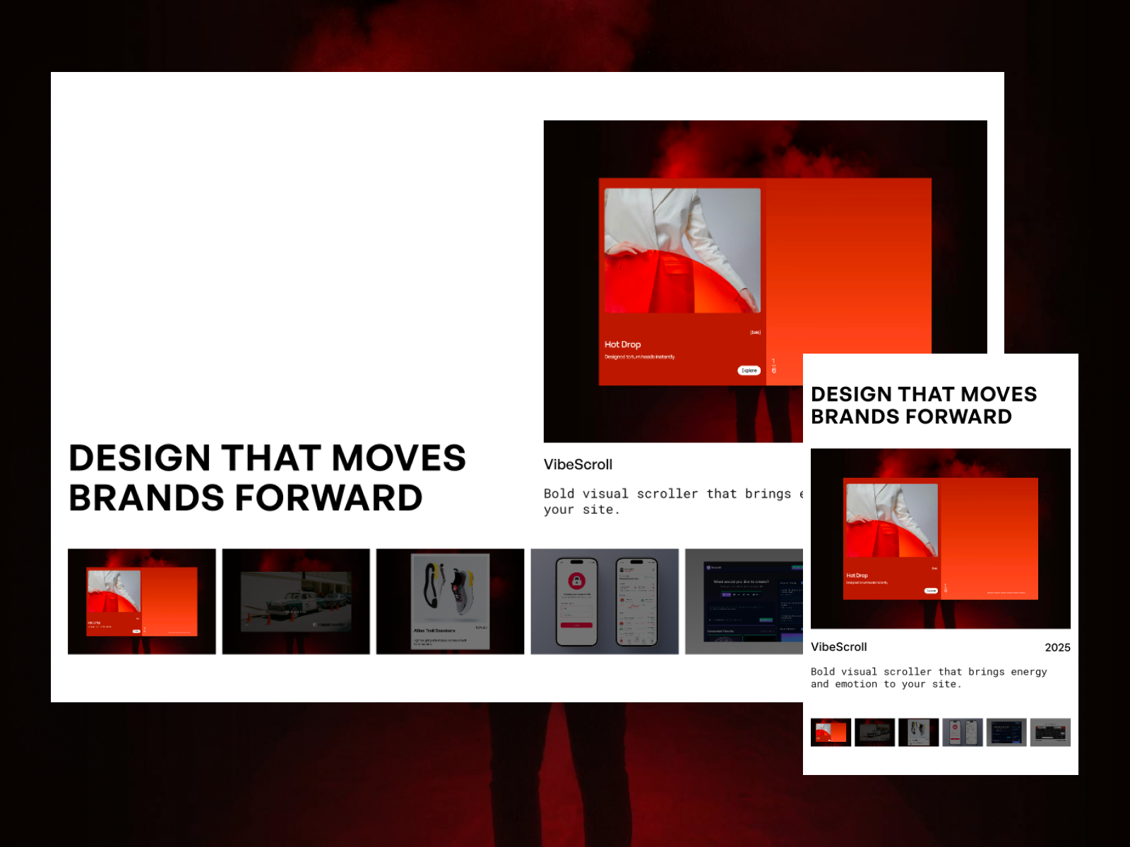 Narrative Portfolio Introduction Framer Component animation branding design framer graphic design illustration nocode product design ui web design web development