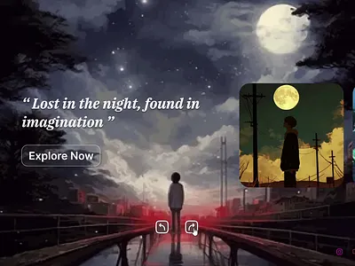 Whispers of Light "A Dream Scape Exploration" digitalart digitalart conceptdesign figmadesign herosection illustration motion graphics uidesign webdesign