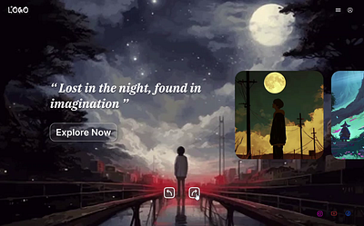 Whispers of Light "A Dream Scape Exploration" digitalart digitalart conceptdesign figmadesign herosection illustration motion graphics uidesign webdesign