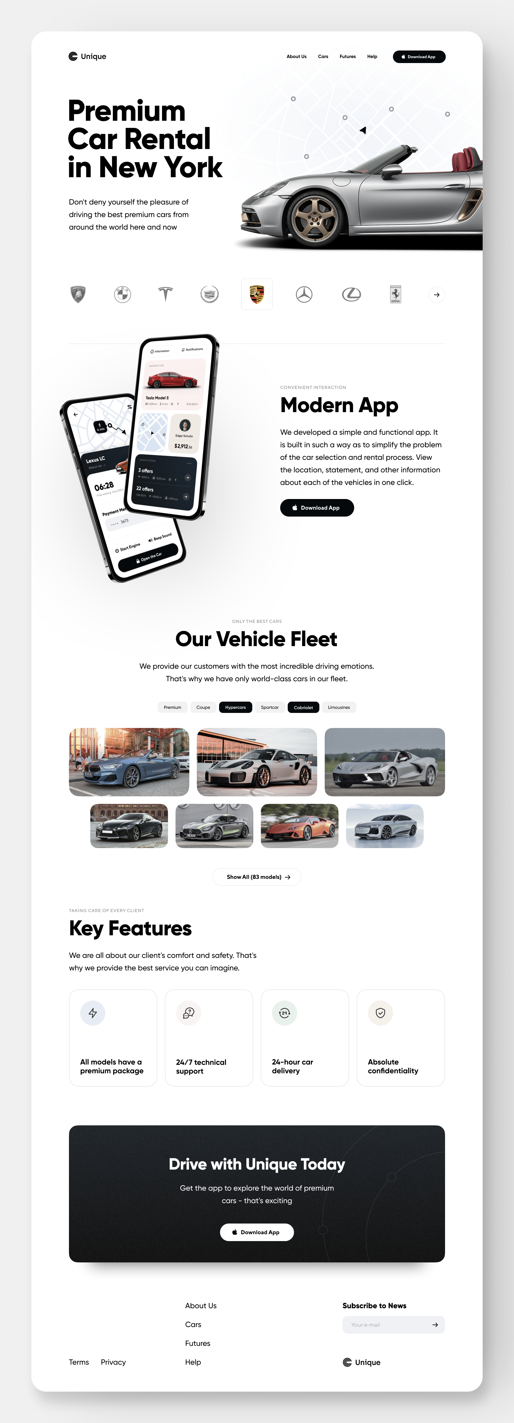 Landing Page For a Car Rental Platform by Conceptzilla on Dribbble
