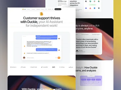 duckie.ai - AI-powered assistant 3d ai app interface automation gradient illustration mobile design mobile first motion motion graphics saas ui uiuxdesign