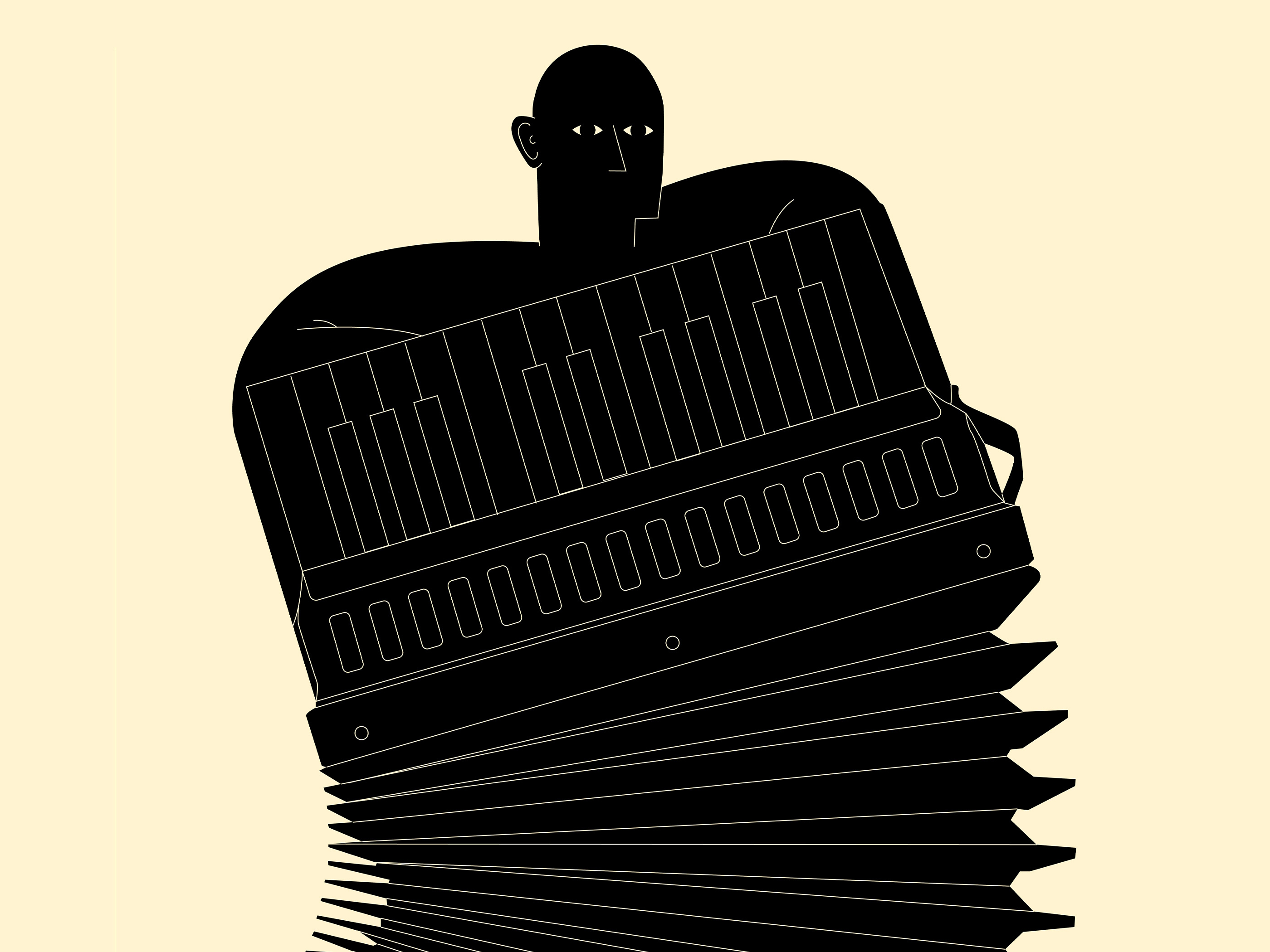 Rocking abstract accordeon branding caricature cartoon character conceptual illustration design dual meaning editorial editorial illustration illustration minimal music