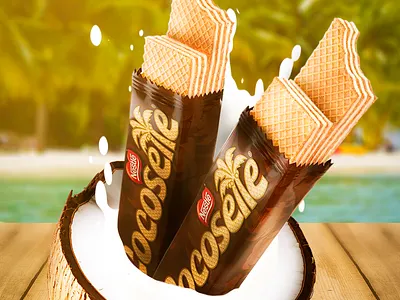 DISEÑO PUBLICITARIO COCOSETTE I Proyecto Personal advertising beach branding coco cocosette cookies design fruit graphic design photoshop poster venezuela