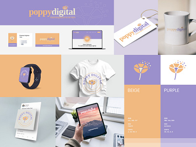 Poppy Digital Logo and Brand Identity abstract aesthetic chatgpt said: branding colorful concept corporate creative design digital emblem icon identity logo mark minimalist modern professional symbol typography visual