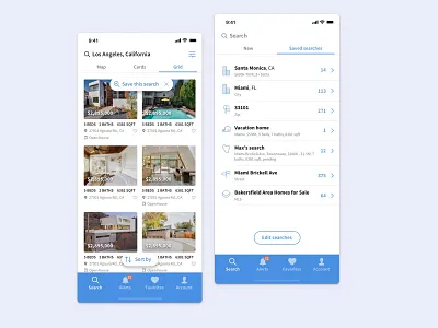 Property Search Screens — Mobile App UI appdesign cleanui dribbbledesign highfidelity homefinder housingapp minimaldesign mobileappdesign mobileui modernui propertyapp propertysearch realestateapp uidesign uiux uxdesign