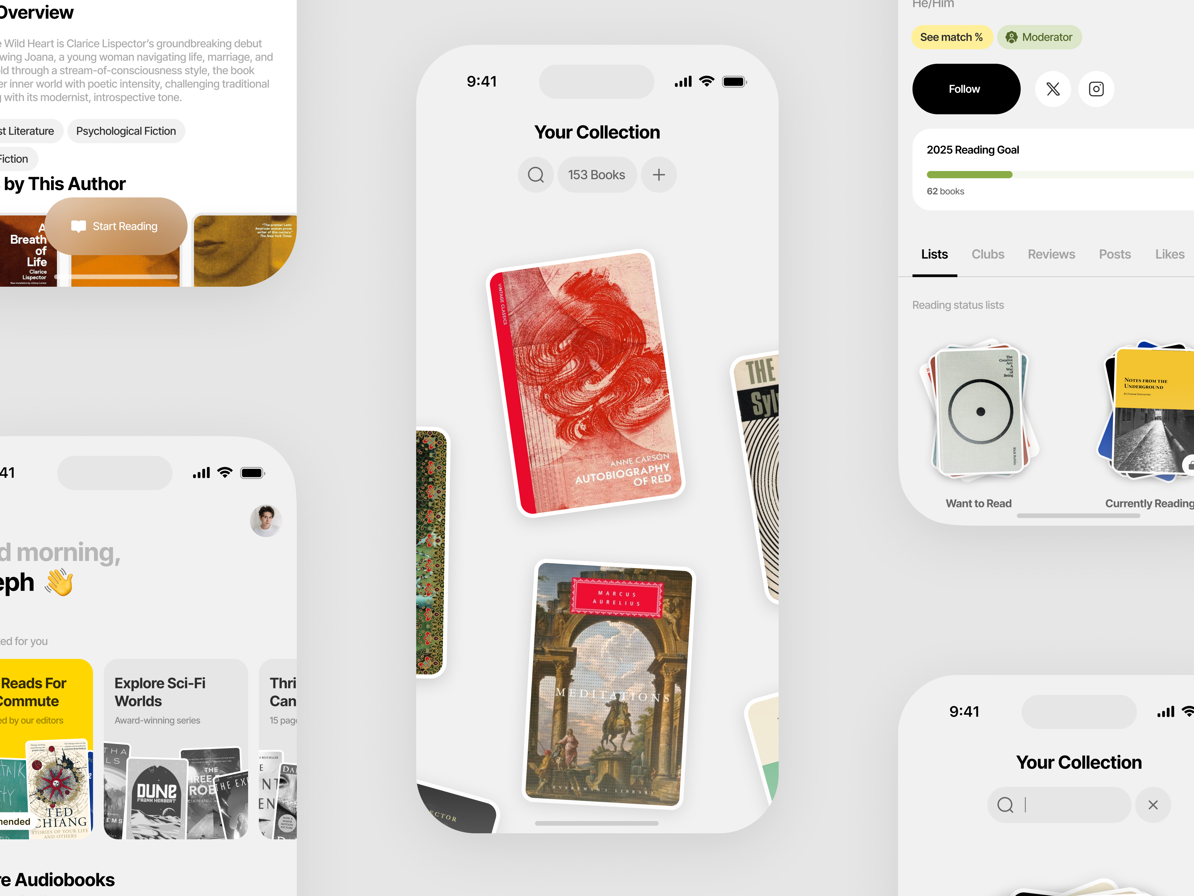 Reading App Concept (IOS) app books clean color concept ios iphone library minimal mobile product reading ui uiux ux