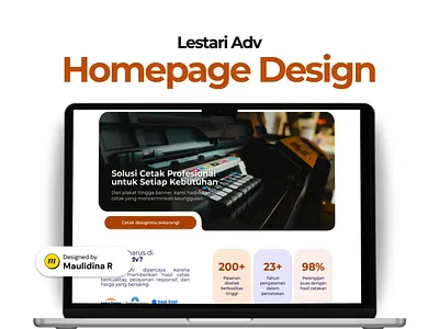 Lestari Adv Homepage Design homepage ui website