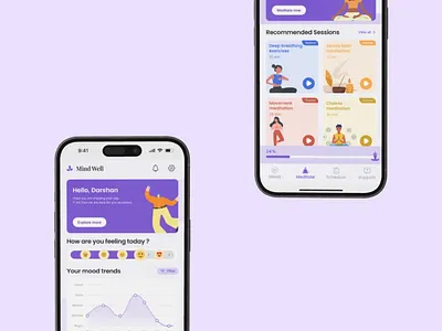 Mind Well App UI – Designed for Inner Peace