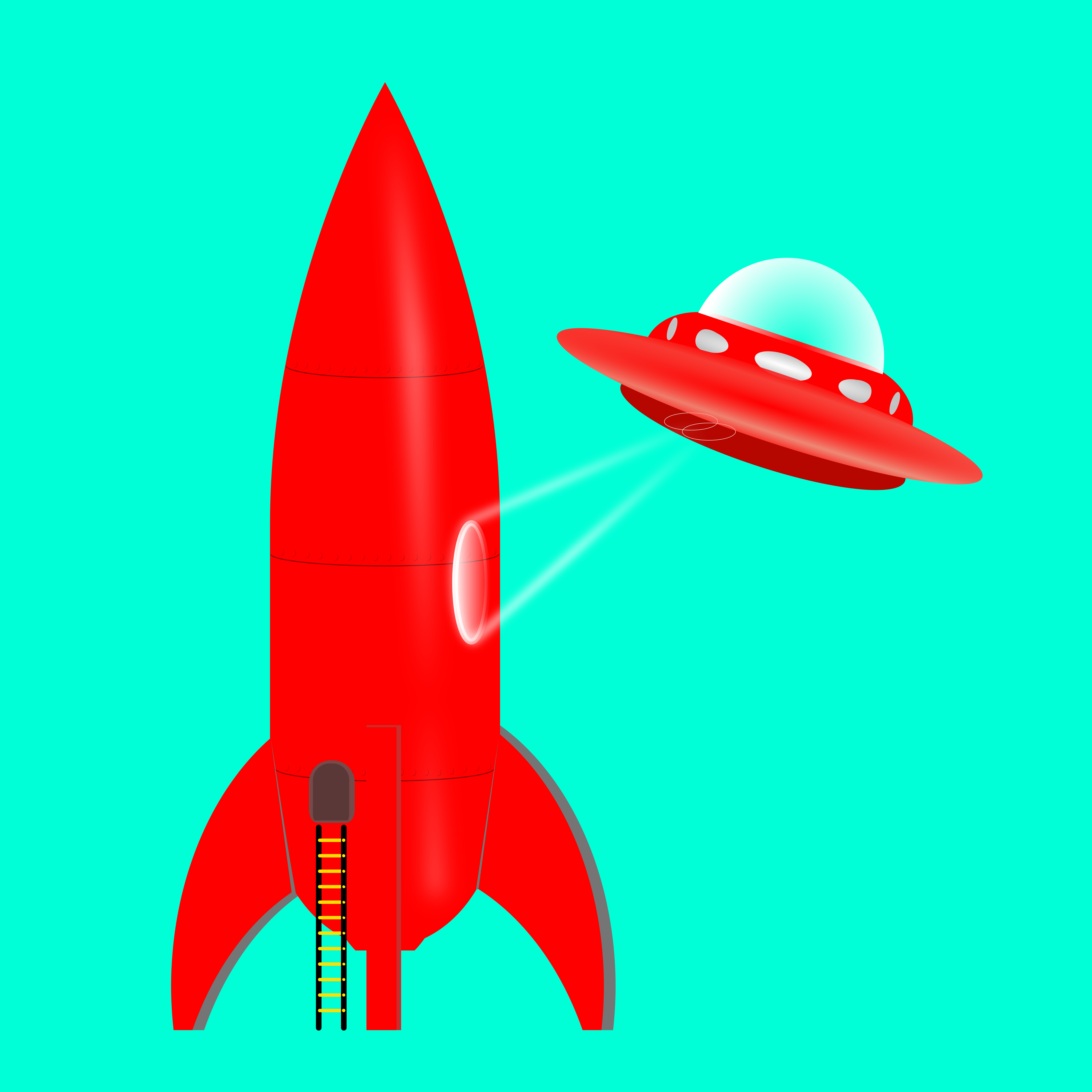 blast first... alien doodle illustration rocket ship shunte88 vector vintage sc fi