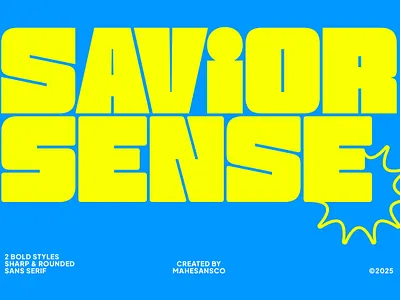 Savior - 2 Styles Bold Sans Serif advertising bold font brand identity branding chunky custom font design font font duo free illustration logo logo branding sans serif type type design typeface typography ui visual identity