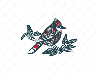 Bird And Leaves Logo beauty bird branding brandlogo cardinal design graphic design hand drawn illustration leaves logo logodesign logoforsale nature red vector wildanimal