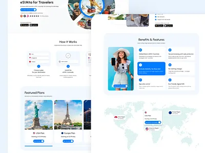 eSim provider landing page airport data esim figma internet landing page no roming template