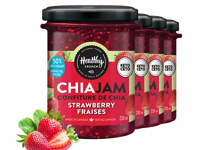 CHIA JAM - AMAZON LISTING IMAGES a content amazon amazon listing images branding designer food food branding food design graphic design illustration jam modern product design store design strawberry ui