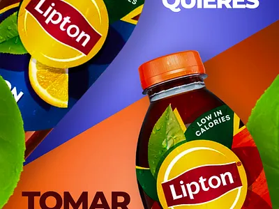 DISEÑO PUBLICITARIO LIPTON I Proyecto Personal advertising branding design drink fruit graphic design ice tea lemon lipton orange photoshop poster rabserry tea