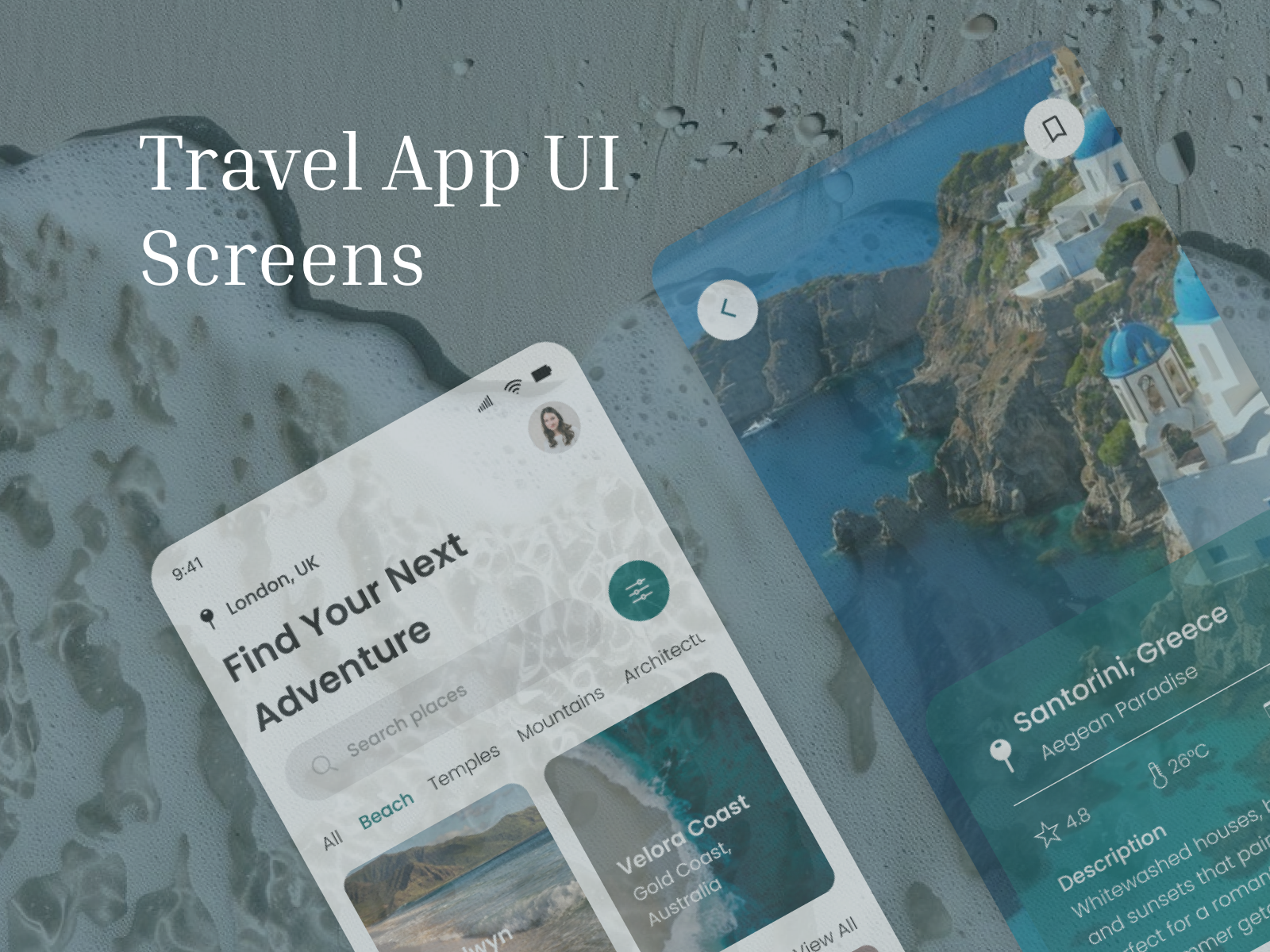 Travel App UI Screens app design minimal ui mobile app modern design travel travel ui ui design user interface ux design