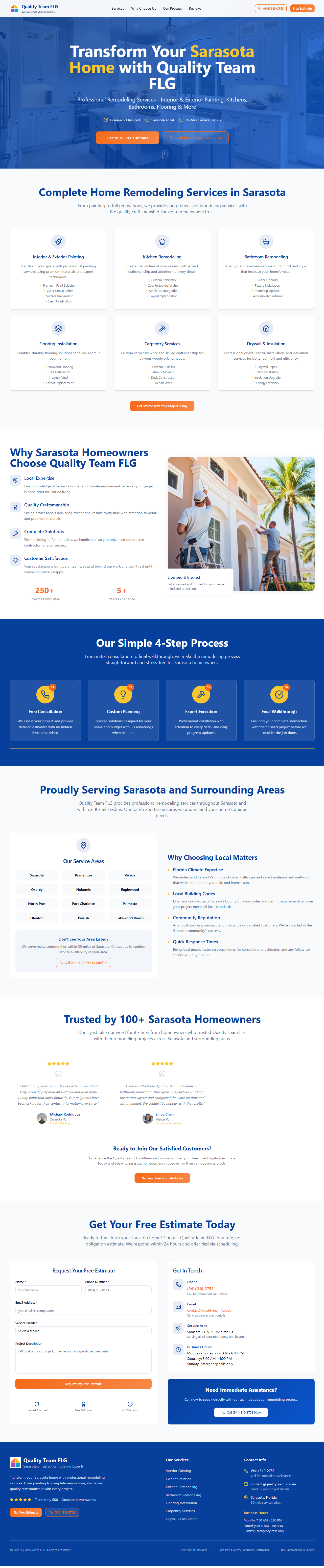 Remodeling Web Design Concept b2c branding design graphic design landing page remodeling service based small business ui visual webdesign website