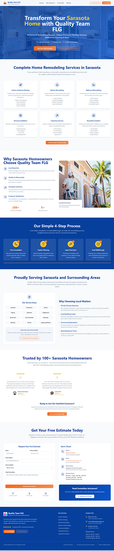 Remodeling Web Design Concept b2c branding design graphic design landing page remodeling service based small business ui visual webdesign website