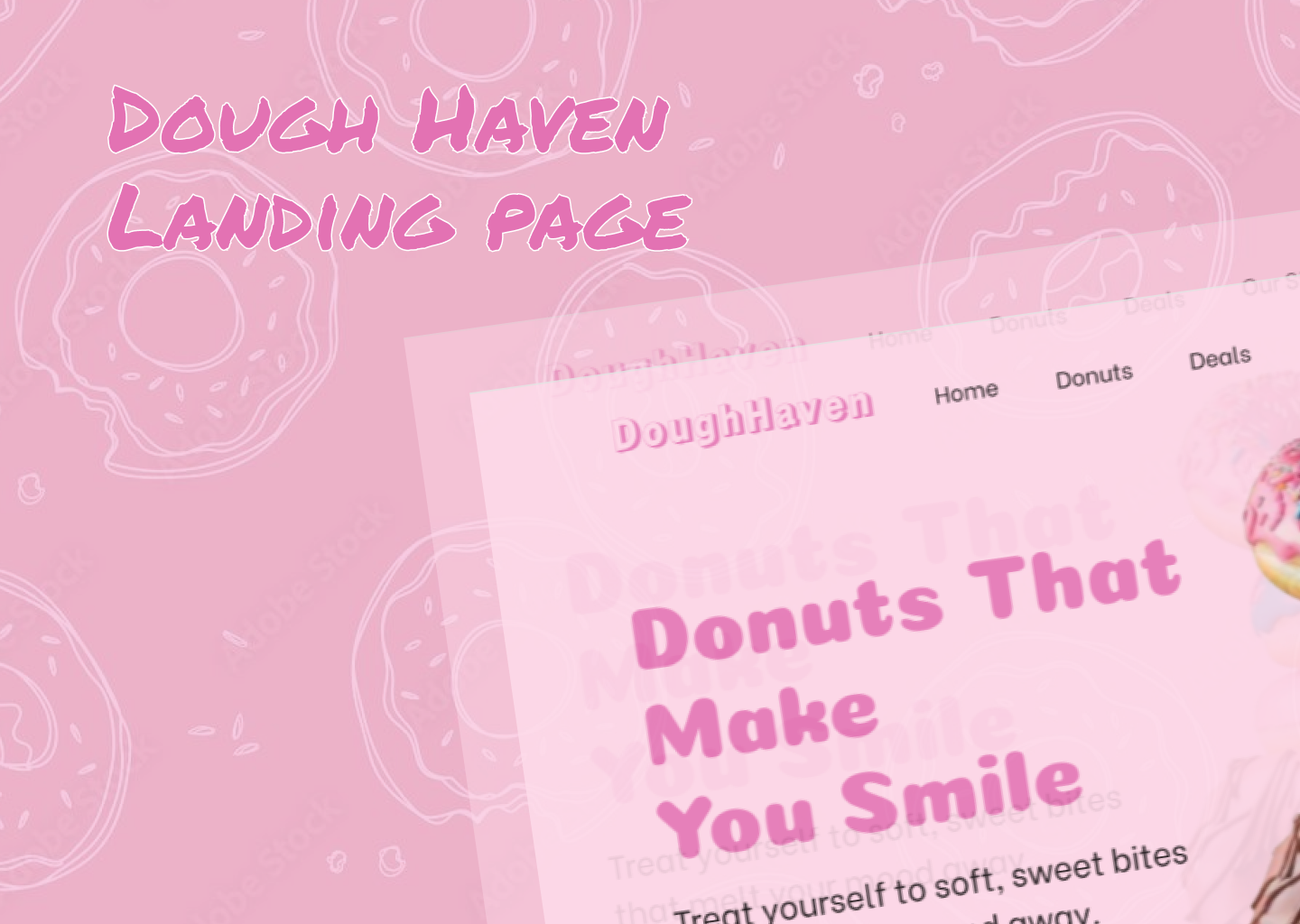 Donut Landing Page Design clean ui dessert design donut food website landing page modern design product page ui design ux design web design