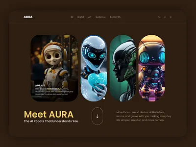 AI Robots Website Landing Page Design 3ddesign aestheticdesign ai aidesign animation artificial intelligence branding echnology ecommerce figma prototype futuristicdesign landingpage productdesign robor website design robotics uiux user interface design webdesign website wordpress