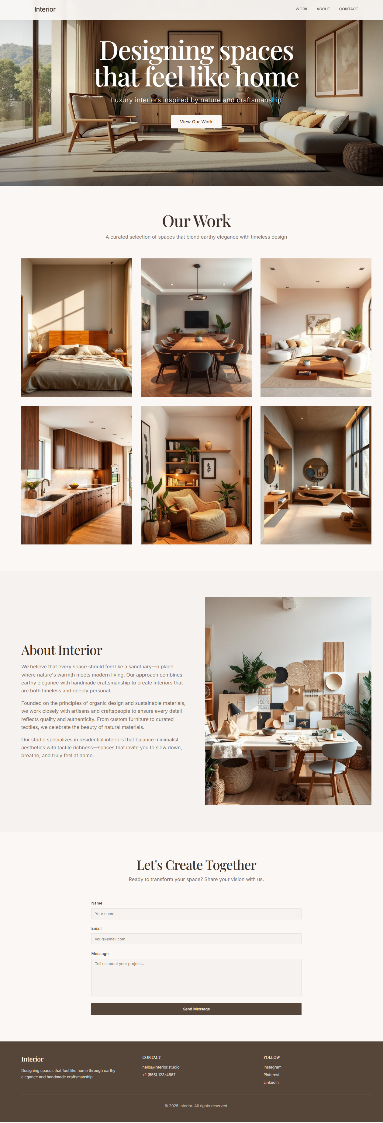 Interior Design Firm Web Design branding design graphic design interior design landing page ui visual web design website