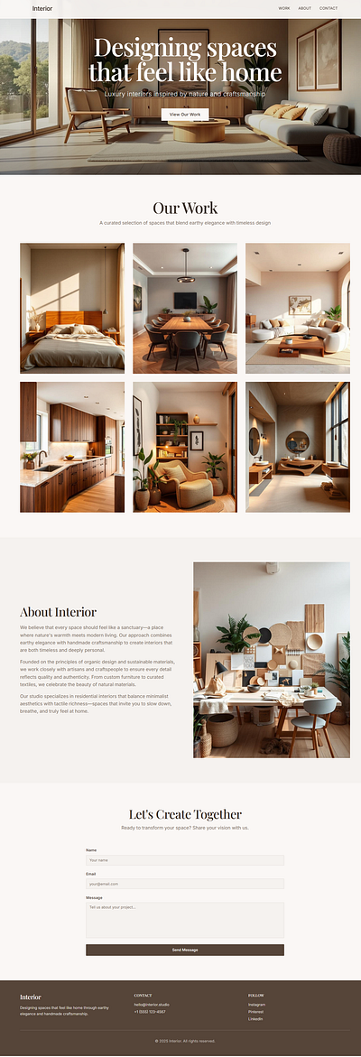 Interior Design Firm Web Design branding design graphic design interior design landing page ui visual web design website