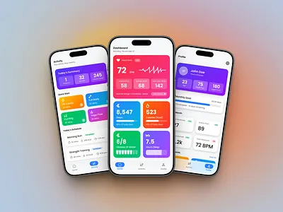 🏃‍♂️ Fitness App Concept — iOS Dashboard, Activity & Profile appconcept cleandesign dashboardui figmadesign fitnessapp healthapp interactiondesign iosdesign minimaldesign minimalism mobile mobileappdesign productdesign ui ui design ux wellnessapp workoutapp